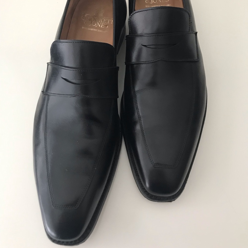 Crockett & Jones black leather dress shoes